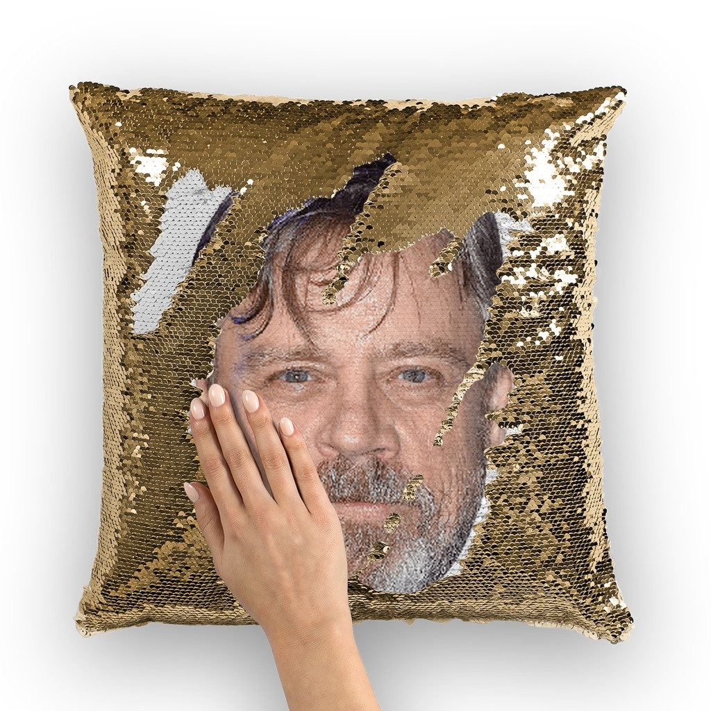 Mark Hamill Sequin Pillow Celebrity Pillow Cushions Cool Pillow Case Funny Gift Idea for Midnight Ride Movie Fans Etsy