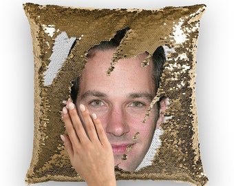 Paul Rudd Sequin Pillow | Celebrity Pillow Cushions | Cool Pillow Case | Funny Gift Idea for I Love You, Man Movie Fans