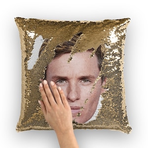 Eddie Redmayne Sequin Pillow | Celebrity Pillow Cushions | Cool Pillow Case | Funny Gift Idea for The Danish Girl Movie Fans