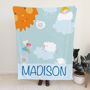 Personalized Baby Blanket, Sheep Blanket, Baby Name Blanket, Personalized Baby Boy Blanket, Sheep Crib Blanket, Sheep Bedding for Toddlers
