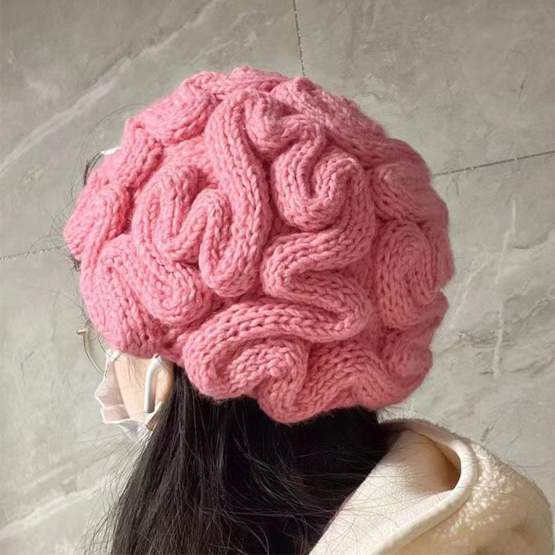 crochet brain beanie