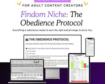 Findom Obedience Protocol Bundle | Digital Domme Control System & Submissive Onboarding Guide with Canva Templates for Finsubs