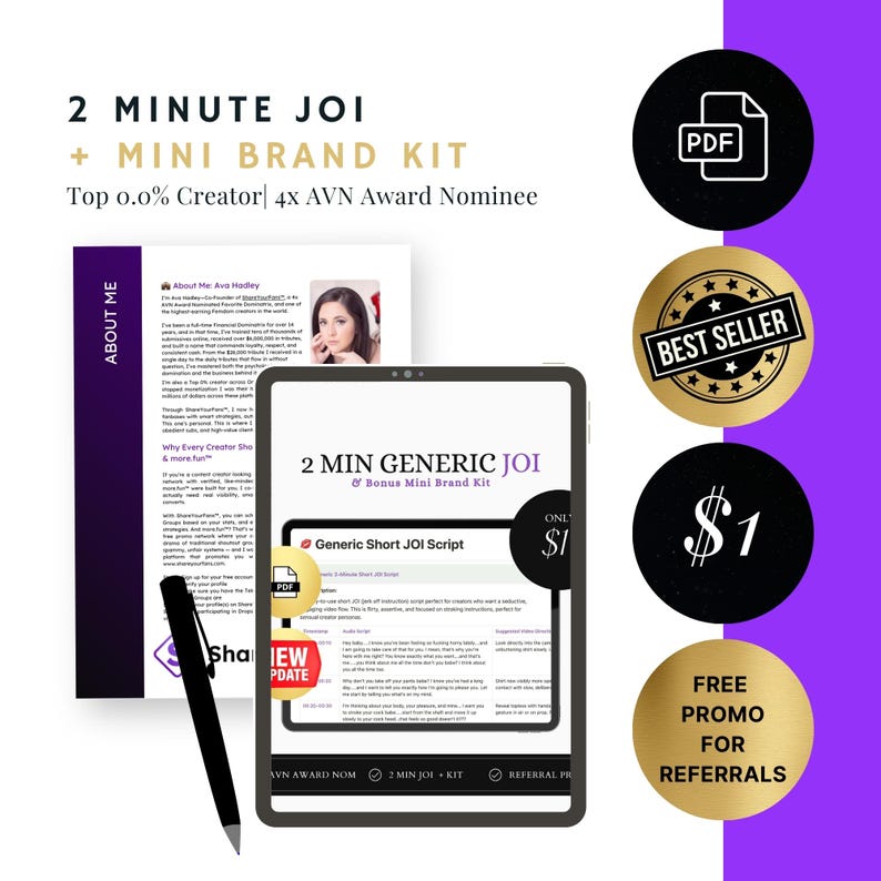 2-minute JOI Script + Mini Brand Kit: Content Creator Resources ...