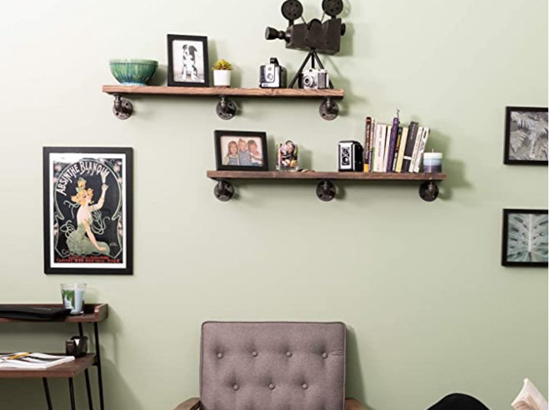 Industrial Pipe Wooden Shelves Restore by Premium Douglas Fir Etsy