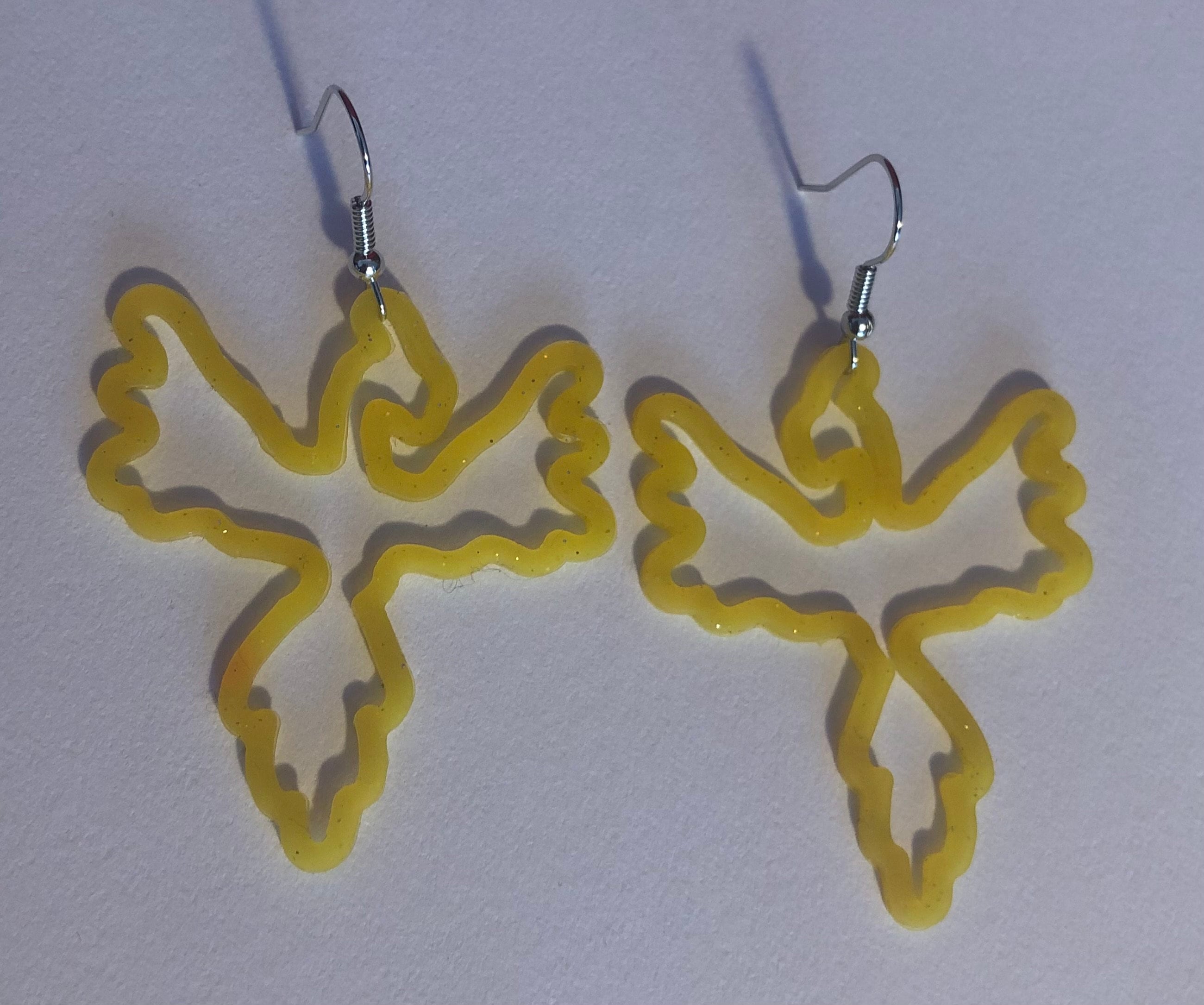 Yellow Phoenix Earrings | Earrings Made With Silly Bandz - Etsy