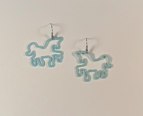 ◆STONEHENgE◆ Unicorn 14K Earrings U0122 Child's 14kt Yellow Gold Unicorn Earrings with CZ Accents