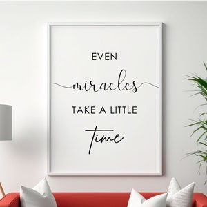 Even Miracles Take A Little Time, Kinderzimmer Wanddekor, Baby-Dusche-Geschenk, Kinderdekor, Kinderzimmer druckbar, DIGITAL DOWNLOAD
