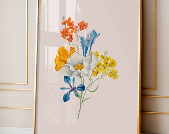 Botanische Wanddekoration, Pflanzen Wandkunst, Blumen Wandkunst, Botanische Kunst, Vintage Blume, Floral Boho Wand Kunst Poster, Botanische Drucke