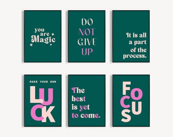 Entrepreneur Wall Art, Set of 6 PRINTABLES, Motivational Posters for Office Decor, Office Home Decor, Positive Quotes, Wall Art Quote