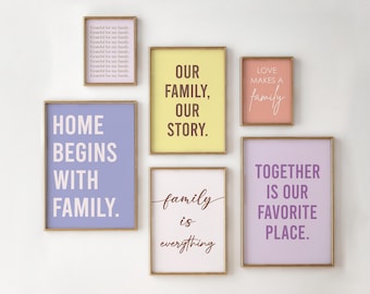 Family Printable, Family Quote Wall Art, Living Room Wall Decor, Modern Home Decor, Family Sign, Minimalist Home Sign, Home Decor