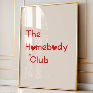 The Homebody Club Druck, Wohndekor, Wohnung Wandkunst, Minimalistisches Herz Poster Trendy Wohnzimmer Dekor, digitaler Download