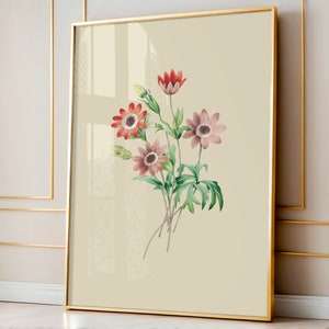 Botanical Wall Art, Floral Decor Posters, Colorful Flower, Floral Boho Wall Art Poster Prints, Flower Decor, Flower Print