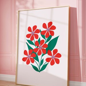 Boho Flower Art, Bedroom Wall Decor, Living Room Print, Exhibition Posters, Botanical Prints, Floral Boho Wall Art Poster, Flower Decor