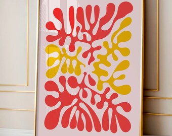 Floral Wall Art, Vintage Art Print, Boho Printable Art, Flower Market Poster, Home Decor, Boho Abstract Flowers, Vintage Art, Flower Decor