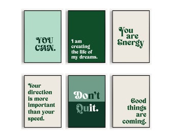 Citaten wordt afgedrukt, affirmaties voor manifestatie, inspirerende citaten, kantoormuurkunst, motiverend kantoordecor, positieve citaten
