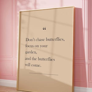 Butterfly Quote Wall Print, Inspirational quote, Positive quotes, Quote print, Retro Wall Decor, Office Decor, Digital Prints