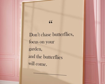 Butterfly Quote Wall Print, Inspirational quote, Positive quotes, Quote print, Retro Wall Decor, Office Decor, Digital Prints