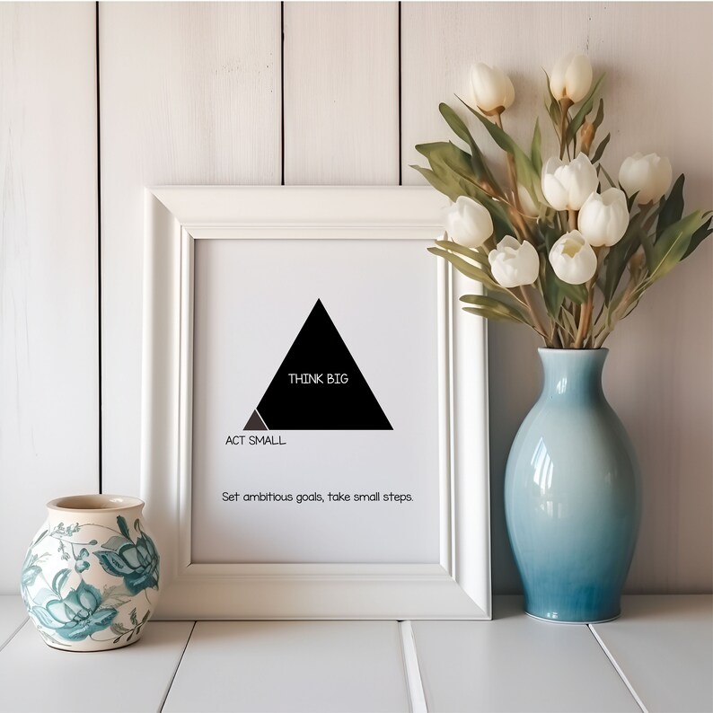 Think Big and Act Small, Motivational Office Decor, Inspirational