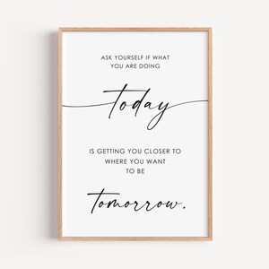 Ask yourself Printable, Office Decor, Inspirational Quotes, Minimalist Decor, Home Wall Decor, Art Prints, Positive Quotes