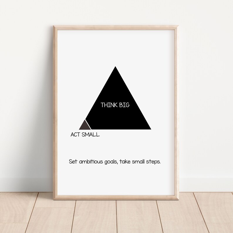 Think Big and Act Small, Motivational Office Decor, Inspirational