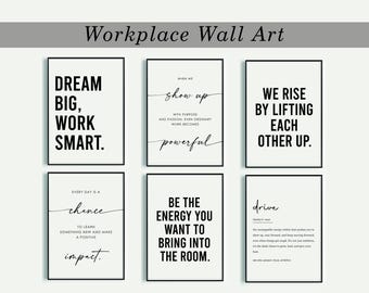 Workplace Positivity Quote, Teamwork Wall Decor,  Inspirational Quotes for Workplace, Office Wall Decor Set, Positive Quotes