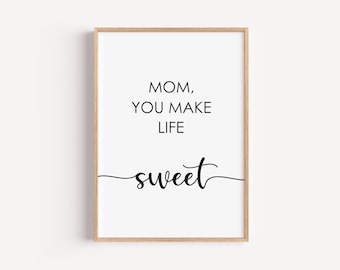Mother's Day Gift, Family Printable, Mom Gift Wall,  Family Quote Wall Art, Living Room Wall Decor, Typography Print, Digital Prints