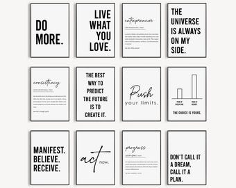 Discipline Wall Art, Entrepreneur Wall Art, Office Decor, Boss gift, Teacher gifts, Office wall art, Classroom Wall Art, Wall Art Bundle