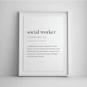 Social worker definition print, Social Worker gifts, gift for social worker graduation, Office Decor, dictionary prints, digital download