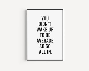Arte mural con frases motivacionales, impresiones para oficina, arte mural inspirador, póster motivacional, letrero inspirador para el trabajo, descarga instantánea