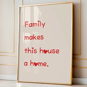 Decoración familiar, Arte de pared con cita familiar, Impresiones imprimibles, Decoración de pared de sala de estar, Regalo para el hogar, Arte de entrada, Arte de pared familiar, Decoración de pared