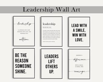 Leadership Wall Art Set, Leadership quote, Leader gift, Dorm decor, Workplace Wall Art, Boss gift, Teacher gifts, Office wall art