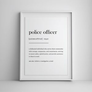 police Officer definition print, Police gift, Police gifts, police graduation, cop gifts, Police Officer Gifts, definition print