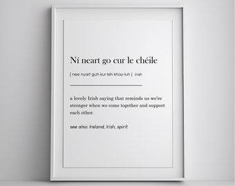 Arte de la cultura irlandesa, impresión de definición, decoración del hogar irlandés, arte gaélico, gaélico, impresión de Irlanda, impresión irlandesa, arte de pared imprimible, arte de Irlanda
