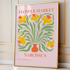 Flower Market Prints, Flower Decor, Botanical Prints, Floral Boho Wall Art Poster Prints, Flower Poster, Home Decor, Digital Prints