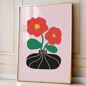 Botanical Prints, Boho Flower Art, Bedroom Wall Decor, Living Room Wall Print, Botanical Wall Art, Flower Decor, Boho Abstract Flowers