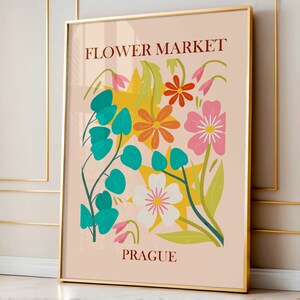 Flower Market Poster, Floral Boho Wall Art Poster Prints, Botanical Prints, Flower Market Prints, Home Decor, Flower Decor