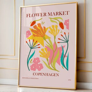 Flower Market, Boho Flower Art, Bedroom Wall Decor, Living Room Wall Print, Botanical Prints, Exhibition Posters, Floral Boho Wall Art