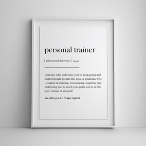 personal trainer definition print, Personal trainer gifts, Gym wall decor, gift for trainer, fitness gift, office wall art, digital download