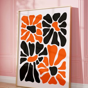 Botanical Wall Art, Flower Decor, Trendy Floral Poster, Colorful Art Print, Matisse Flower Poster, Digital Prints