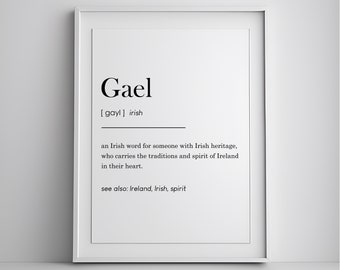 Gael Definition Dekor, Irland Druck, Irische Sprüche, Irische Kunst, Irland Poster, irische Wandkunst, gälische Kunst, digitaler Download