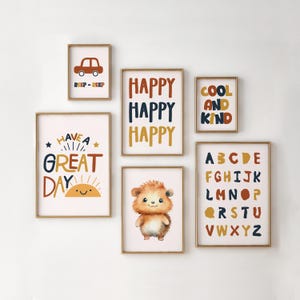 Kids Room Print Set of 6, Nursery Art, animal Nursery Decor, Playroom Classroom Decor, kids wall art, Boho Nursery Prints, kids decor