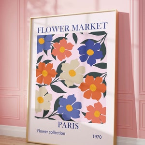 Flower Market Prints, Exhibition Posters, Botanical Wall Art, Trendy Wall Art, Floral Illustration, Botanical Prints, Digital Prints