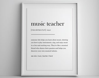 Musiklehrer Definition, Musiklehrer Geschenk, Bester Musiklehrer Geschenk, Klavierlehrer bedruckbar, Lehrer Wandkunst, digitaler Download