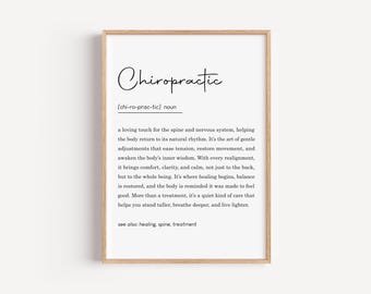 Chiropractic Definition Wall, Chiropractic Gift Poster, Office Decor for Chiropractor, Printable Chiro Wall Art, Office Decor