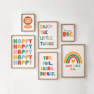 Set di 6 stampe per la cameretta dei bambini, decorazioni per la cameretta con animali, decorazioni per la sala giochi, arte per la cameretta dei bambini, animali della giungla, arte murale eclettica, DOWNLOAD DIGITALE