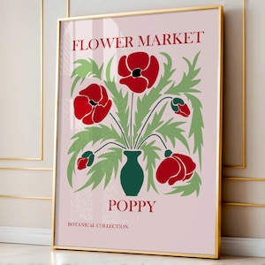 Flower Market Print, Botanical Wall Art, Floral Decor Posters, Maximalist Decor, Botanical Wall Art, Flower Decor, Digital Prints