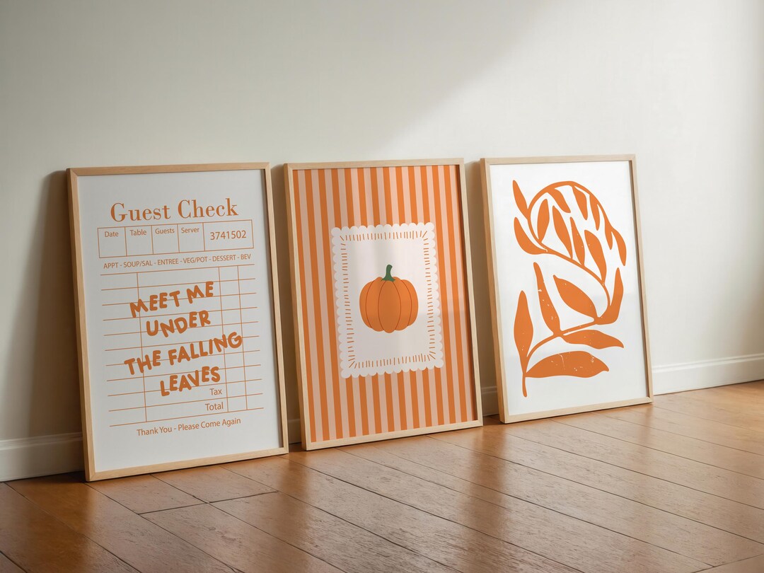 Autumn Gallery Wall Set of 3 Prints, Farmhouse Fall Decor, Warm Fall ...