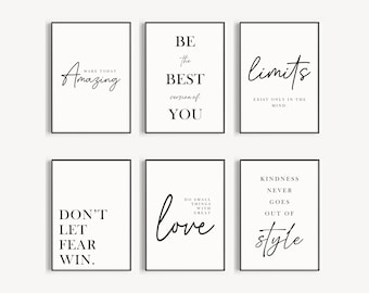 Positive Quotes, Self-Love Wall Art, Printable Inspirational Quotes for Workplace, Home Decor, Office Wall Decor, Quote print