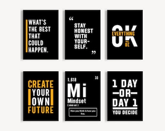 Decoración de oficina motivacional sobre el trabajo duro, carteles inspiradores, arte mural para emprendedores, cita positiva, cita de positividad en el lugar de trabajo, arte motivacional