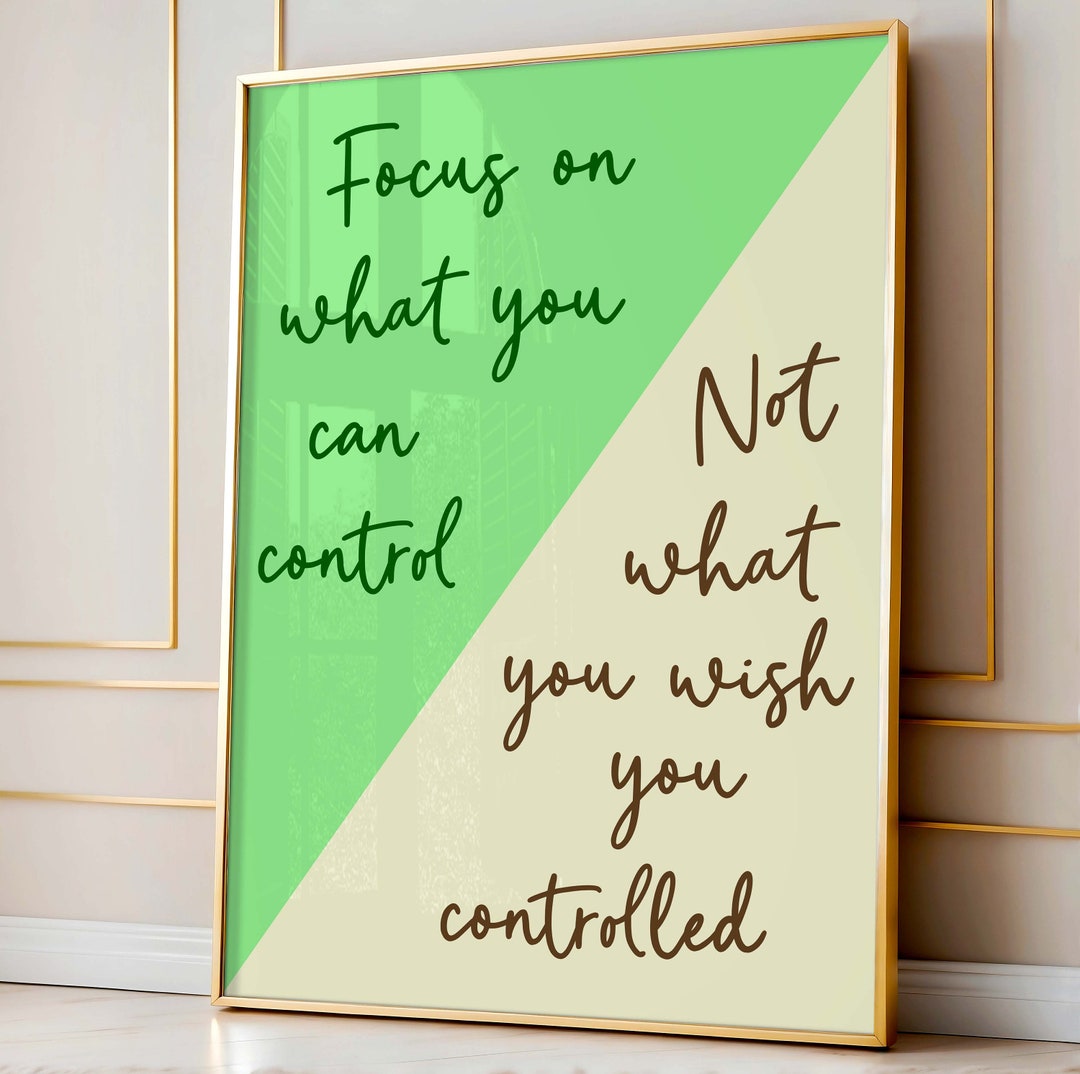 Focus on What You Can Control, Quote Wall Art, Retro Decor, Home ...